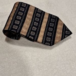 Iv Front #38Navy Tan and Blue Striped with Dots and Squares